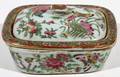 CHINESE EXPORT PORCELAIN COVERED SOAP DISH W LINER