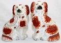 ENGLISH STAFFORDSHIRE FIGURES OF DOGS 19TH C TWO