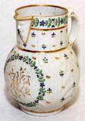 CAUGHLEY PORCELAIN CABBAGELEAF JUG W MASK SPOUT