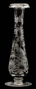 LIBBEY ETCHED GLASS BUD VASE EARLY 20TH C