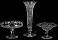 LIBBEY ETCHED GLASS COMPOTES  VASE THREE