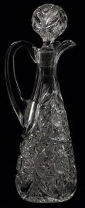 AMERICAN BRILLIANT CUT GLASS CLARET JUG C 1900