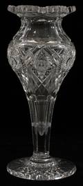 J HOARE  CO AMERICAN BRILLIANT CUT GLASS VASE