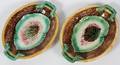 MAJOLICA PLATTERS 19TH C PAIR
