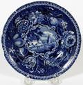 R HALL HISTORICAL BLUE TRANSFER PLATE 19TH C
