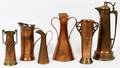 ART NOUVEAU COPPER VASES  PITCHER SIX