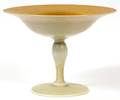 STEUBEN GOLD AURENE  CALCITE GLASS COMPOTE