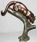 AFTER BARYE BRONZE PANTHER IN A TREE
