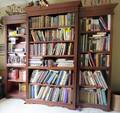 THREESECTION MAHOGANY BOOKCASE