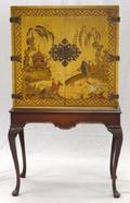 CHINOISERIE PAINTED TWODOOR CABINET C 1930