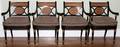 FEDERAL STYLE BLACK LACQUER ARMCHAIRS SET OF FOUR