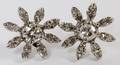 14KT WHITE GOLD  DIAMOND FLORIFORM EARRINGS PAIR