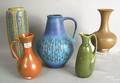 Group of art pottery to include a pitcher by Van Briggle
