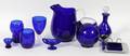 CAMBRIDGE COBALT BLUE GLASS BARWARE 25 PCS