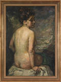 Oil on board nude