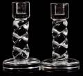 STEUBEN GLASS ROPETWIST CANDLESTICKS PAIR
