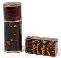 TORTOISE SHELL CLAD BOXES LATE 19TH C TWO