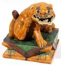 CHINESE GLAZED POTTERY FU LION