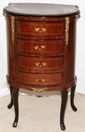 FRENCH STYLE MAHOGANY DEMI LUNE COMMODE
