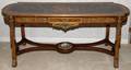FRENCH MARQUETRY INLAID CONSOLE W BRONZE MOUNTS