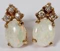 OPAL  DIAMOND LADYS EARRINGS PAIR