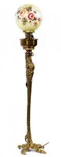 P E GUERINBRASS ORGAN LAMP W EAGLE BASE C 1886