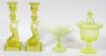 VASELINE GLASS TABLEWARE 20TH C FOUR