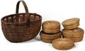 AMERICAN WOVEN BASKETS EARLY 20TH C SIX