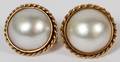 16MM MABE PEARL GOLD EARRINGS PAIR