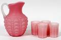 CONSOLIDATED GLASS GUTTATE PINK LEMONADE SET