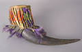 Sioux quilled buffalo horn cup 19th c