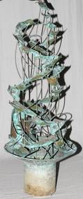 MODERN FOUNTAIN COPPER SCULPTURE TIERED