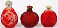 PEKING GLASS SNUFF BOTTLES THREE
