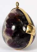 14KT YELLOW GOLD MOUNTED AMETHYST PENDANT