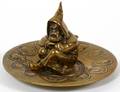 BRASS FIGURAL INKWELL C 1900