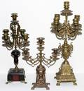BRONZE CANDELABRAS 19THC THREE