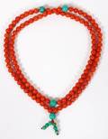 CHINESE CORALTURQUOISE SINGLESTRAND NECKLACE
