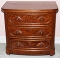 VICTORIAN WALNUT CHEST OF THREE DRAWERS C 1880