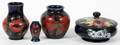 MOORCROFT POTTERY VASES AND COVERED DISH