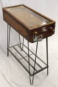 ANTIQUE WOODEN PINBALL MACHINE W GLASS MARBLES