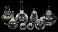 CONTEMPORARY GLASS PERFUME BOTTLES  CANDLESTICKS
