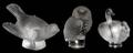 LALIQUE GLASS SPARROW OWL  SWANS THREE
