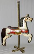 VINTAGE CARVED  PAINTED WOOD CAROUSEL HORSE