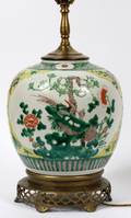 CHINESE PORCELAIN GINGER JAR CONVERTED TO LAMP