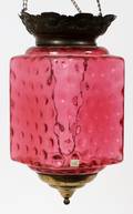 VICTORIAN CRANBERRY COIN DOT HANGING LAMP
