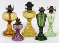 AMERICAN MOLDED GLASS STAND LAMPS EARLY 20TH C 5