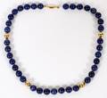 14KT GOLD  LAPIS LAZULI BEAD NECKLACE