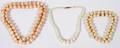 ANGEL SKIN CORAL BEAD NECKLACES THREE