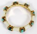 18KT YELLOW GOLD OPAL  TURQUOISE BAND