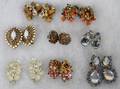 VINTAGE COSTUME EARCLIPS 8 PAIRS